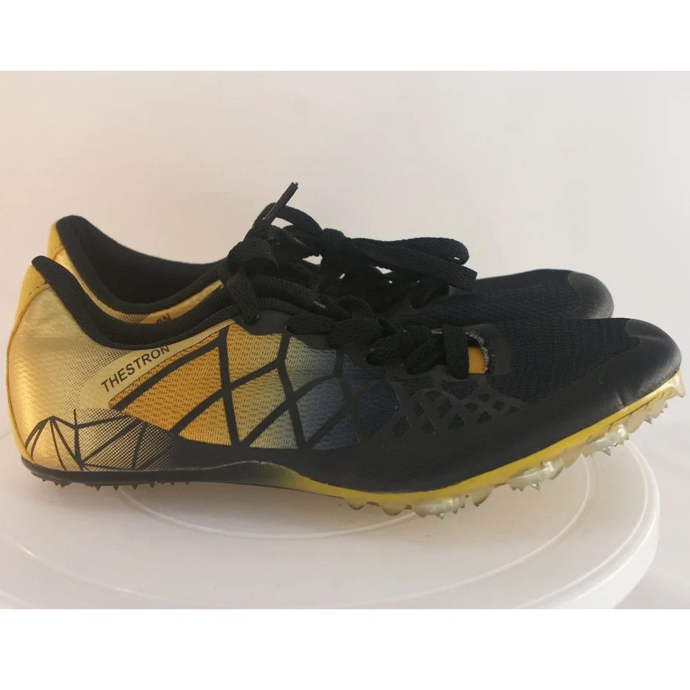 Thestron Track & Field Spikes Womens Size 4 EU 34 Black Gold Sprinting Shoes
